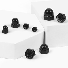 5/16-18 Acorn Cap Nuts, 25 PCS Black Coating Acorn Dome Cap Nuts, Hex Drive, …