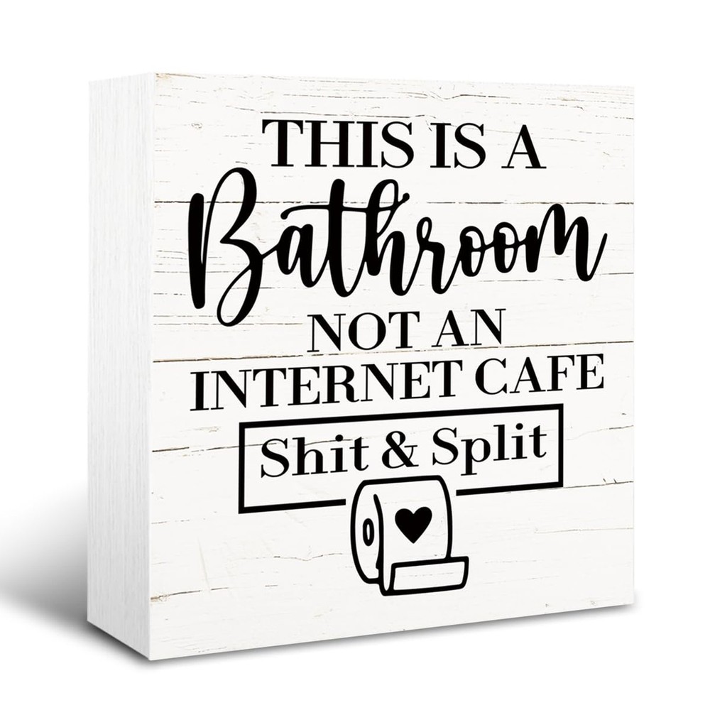 Funny Restroom Signs Plaque, Toilet Decoration for Home Office, Guest Bathroo…