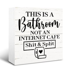 Funny Restroom Signs Plaque, Toilet Decoration for Home Office, Guest Bathroo…