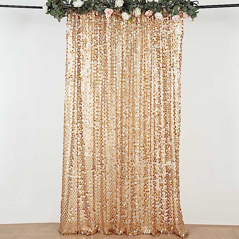 MATTE CHAMPAGNE 8×8 ft Big Payette Sequined BACKDROP CURTAIN Wedding Events