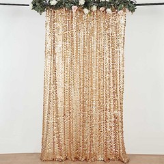 MATTE CHAMPAGNE 8×8 ft Big Payette Sequined BACKDROP CURTAIN Wedding Events