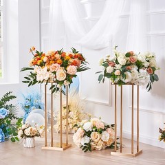 Uimoso Set of 4 Metal Cylindrical Flower Stands for Events, 31.5 inches