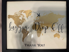 Set of 5 Travel-Themed Wedding Signs – 8×10 Black Wood Frames – Black & Gold