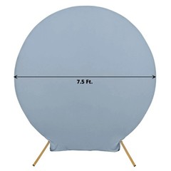 DUSTY BLUE 7.5 ft Fitted Spandex Round BACKDROP STAND COVER Party Wedding