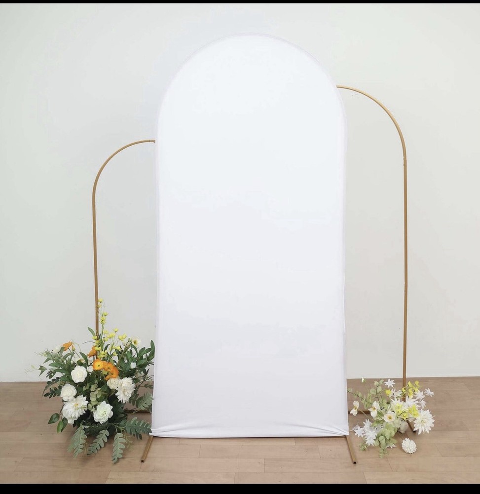 White Spandex Arch Backdrop Cover 2.6×5.9ft Wedding Party Decor