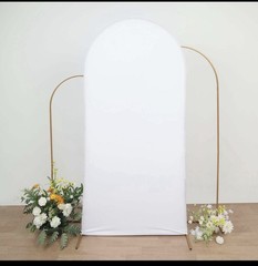 White Spandex Arch Backdrop Cover 2.6×5.9ft Wedding Party Decor