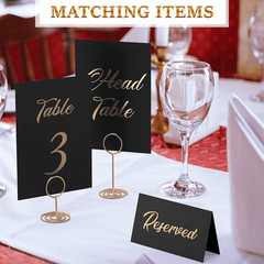 Black Table Numbers 1 30 for Wedding Reception with Gold Foil Table Number