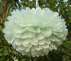 12x 30cm Mint paper pom poms wedding birthday party anniversary venue decoration