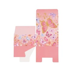 25 Pink Butterfly Themed Party Favor Boxes “Thank You” Print Events Decorations