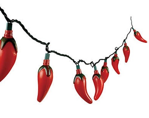 Chili Hot Pepper Fiesta Lights, Mexican light string Set, Cinco de Mayo, PLUG IN