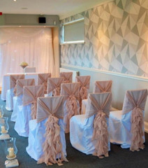 CHAIR COVER WEDDING CHIFFON HOODS WITH RUFFLES DECOR WEDDING SPECIAL EVENT
