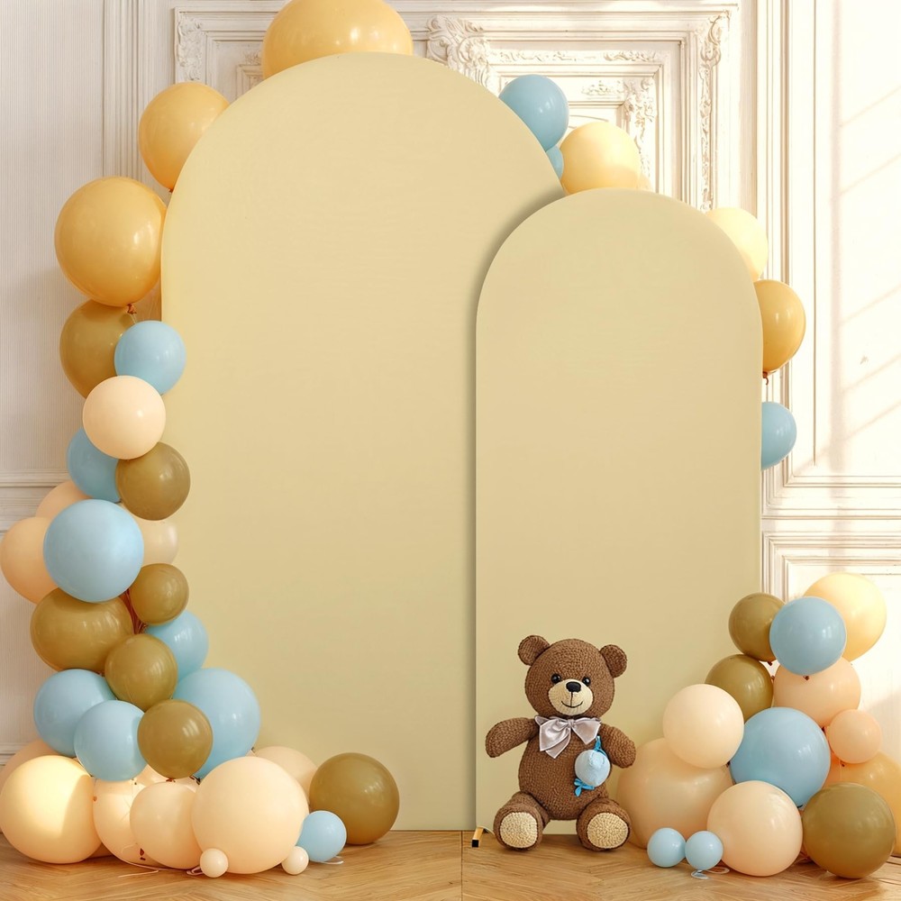 Khaki Arch Backdrop Covers – 7.2FT, 6FT Spandex Fitted Wedding Arch Stand Cov…