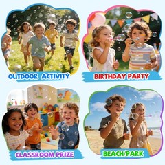 EagleStone 200 PCS Mini Bubble Wands in 10 Colors, Bulk Party Favors for Kids…