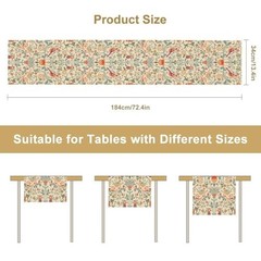 William Morris Table Runner, Strawberry Thief Table Runner for 13x36in Morris-8
