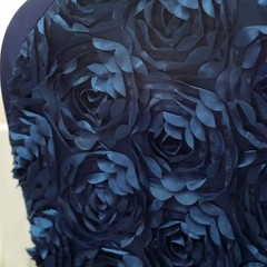 Navy Blue Satin Rosette SPANDEX Stretchable Banquet CHAIR COVER Wedding