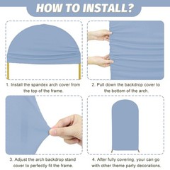 MODFUNS Dusty Blue Arch Cover 6&7.2ft Spandex Wedding Arch Backdrop Covers Set