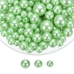 200 Pcs Pearl Bead for Vase Filler, 20/14/10mm Floating Beads(Bright Green)