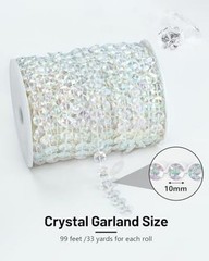 99FT Crystal Garland Strands, Acrylic Iridescent Crystal Beads 99ft-iridescent