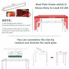 3ft/6ft/10ft Wedding Canopy Chuppah Drape Stand Heavy Duty Square Pipe Frame Kit