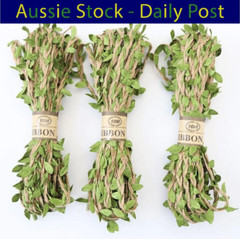 10m Artificial Vine Leaf Hessian Jute Twine Rope Vine Burlap Wedding Decoration