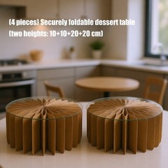 Pack of 4 Foldable Dessert Stands User Friendly Paper Multiple Tiers Display for