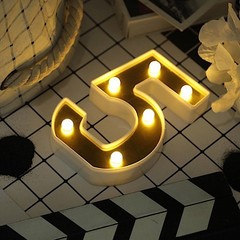 6″ tall GOLD 5 LED Lighted Marquee Numbers Sign Party Wedding Events Decorations