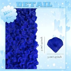 3200 Pcs Artificial Rose Petals for Romantic Night, Fake Rose Flower Blue