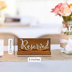 Wooden Reserved Signs for Tables 6-Pack, Brown; Rustic Real Table Signs with …