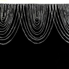 2 CLEAR Acrylic Crystal Beaded CURTAIN Valance Fabric Top Rod Pocket Party Event