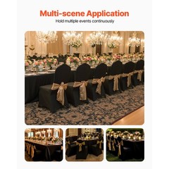 50PCS Stretch Spandex Folding Chair Covers Black Durable Decoration Formal