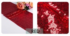 red glitter sequin table runner wedding anniversary party cake table decoration