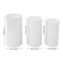3 Piece Round Cylinder Pedestal Stands For Party Wedding Party Display Decor