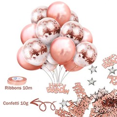 MOVINPE Rose Gold Birthday Party Decoration, Happy Birthday Banner, Rose Gold…