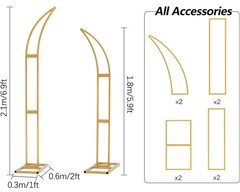 Full Floral Arrangement Arch with Flowers and Gold Stand (Branches not included)