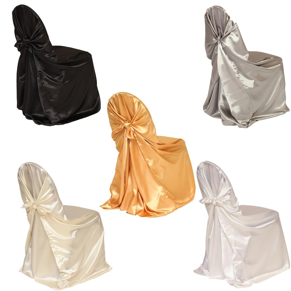 YCC Linens – 6 Pack Satin Self-Tie Universal Chair Covers for weddings & parties