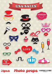 Wedding Photo Booth Props New Design Attached To The Stick US Seller, Ships Free