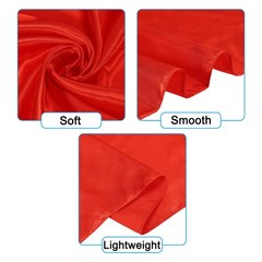 35 Inch Square Satin Head Scarf Silk Feeling Hair Scarf, Red