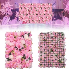 12 Pcs Pink Flower Wall Decor, 3D Silk Rose Floral Artificial Flower Wall