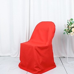 10 Red Polyester FOLDING CHAIR COVERS Wedding Banquet Reception Decorations