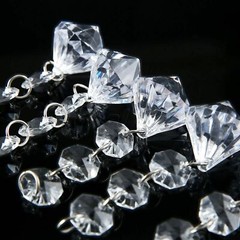 Acrylic Crystal Octagonal Bead Pendant Wedding Party Hanging Décor 1/5/10pcs D28