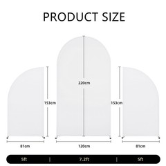 Set Of 3 Wedding Arch Cover Double Sided High Elasticity Arch Backdrop Decor