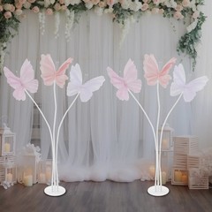 2Pcs Artificial Butterflie Decoration with Standing Base Realistic Wedding Decor