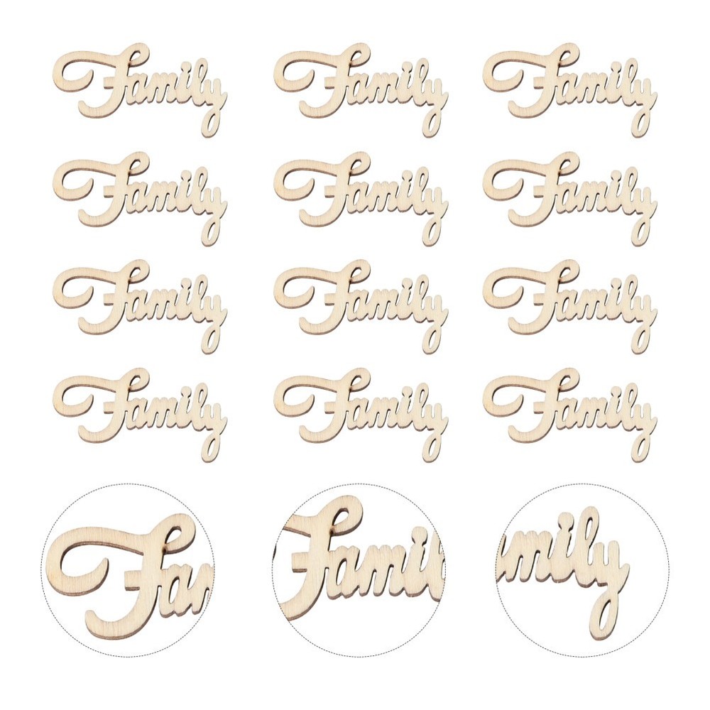 15Pcs Eco Friendly Wooden Wedding Wood Piece Family Decor for Party