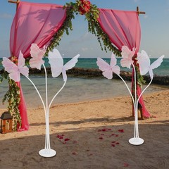 2Pcs Artificial Butterflie Decoration with Standing Base Realistic Wedding Decor