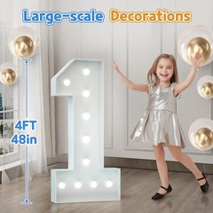 Marquee Numbers 4 Feet Tall Large 30th Birthday Decorations Foam Cardboard