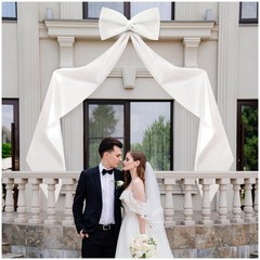 Extra Large White Satin Bow Decoration – 118×28 Inch