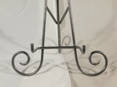 Easel Display Stand XL Large Size Scroll Design Dark Silver Folding