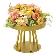 10Pcs Circular Flower Stands 5.91inch Tall Gold Flower Stand for Wedding Decor