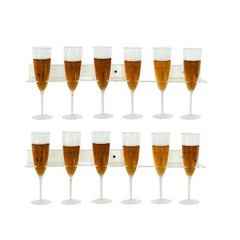2 Clear 21″ Wall Mounted Acrylic Wine Glass Rack Champagne Flute SHELVES Party