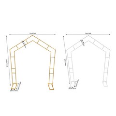7.9ft Feet White/Gold Metal Arch for Wedding Party Decoration-Free&Fast Shipping